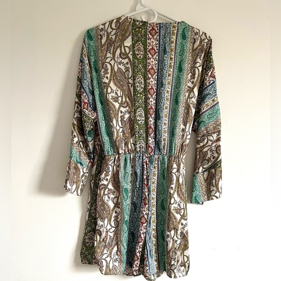 Zara multicolored blue crossover playsuit  size medium - Picture 7 of 7